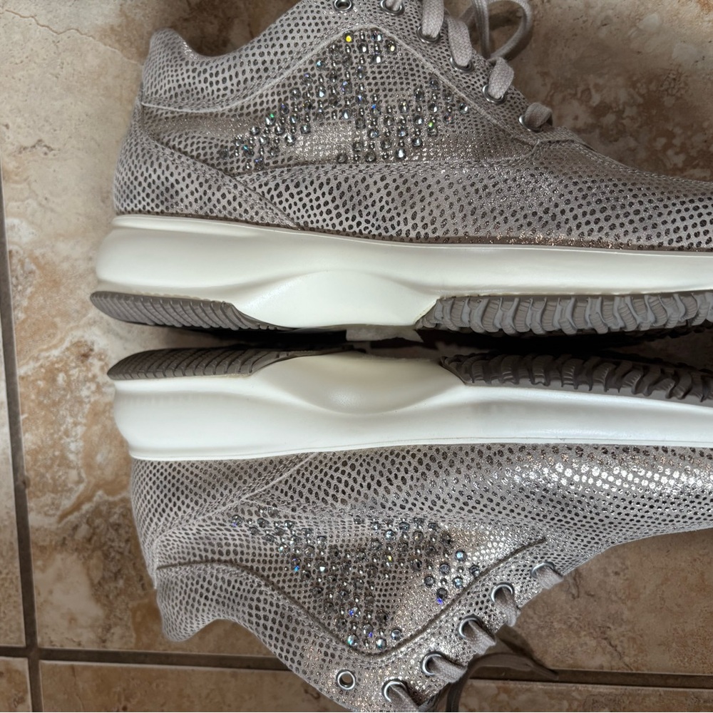 Hogan Taupe Metallic Embellished Women's Sneaker obo - Picture 8 of 9